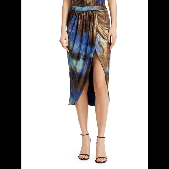 Le Superbe Dresses & Skirts - NWT Le Superbe Metallic Tie-Dye Tulip Skirt